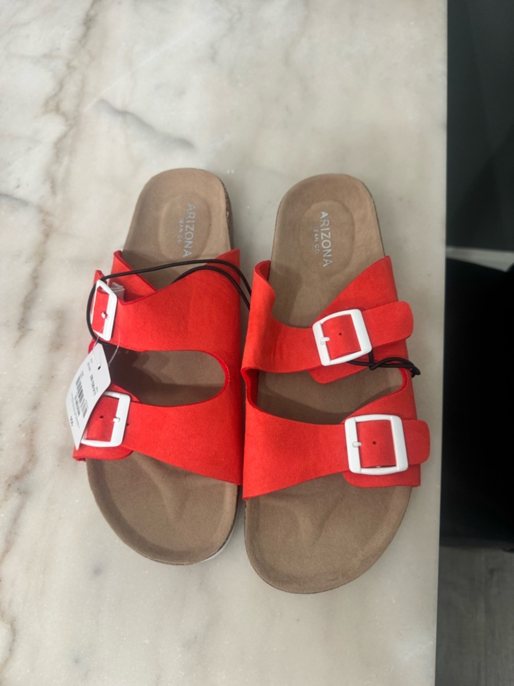 Arizona Jean Company Red Double Buckle Slide Sandals